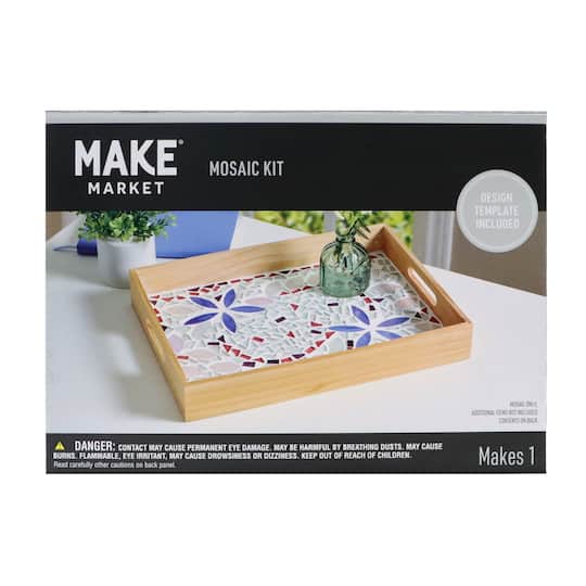 14" Purple Flower Rectangle Tray Mosaic Kit by Make Market®
